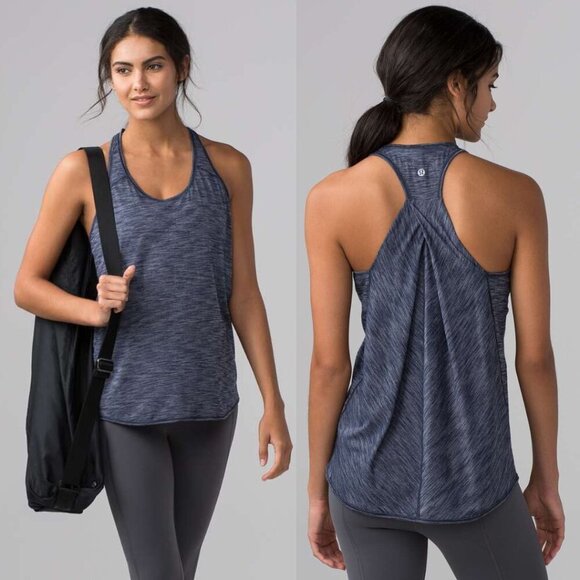 Lululemon Essential Tank Heathered Deep Navy Size 4 - Picture 1 of 6